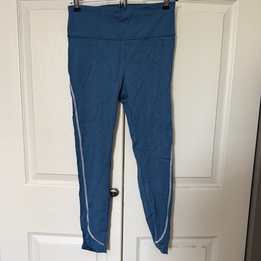 Peloton Teal Active Leggings with Reflective Trim